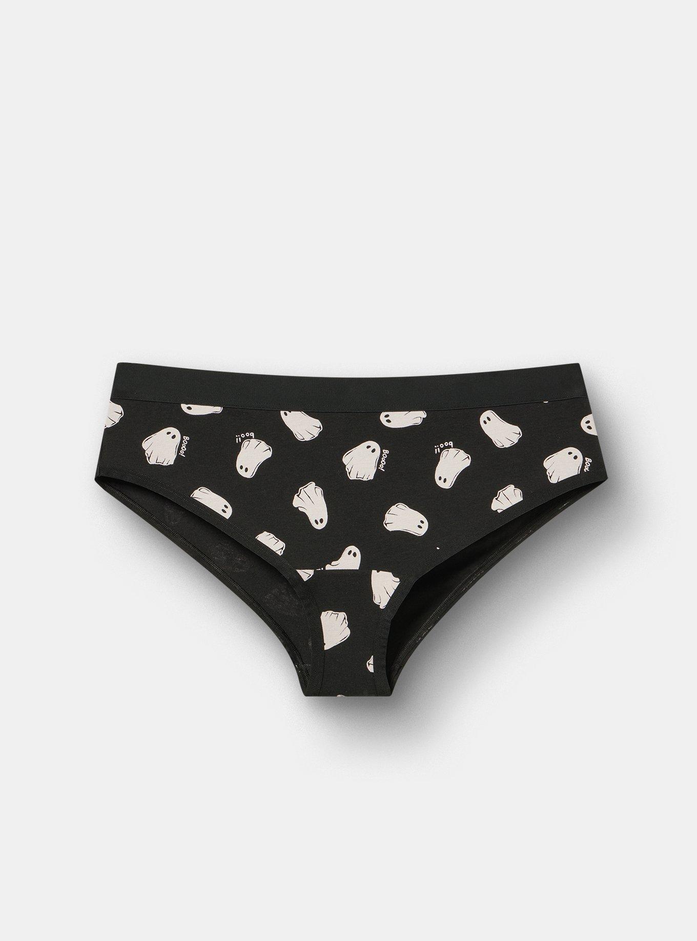 Cotton Mid-Rise Cheeky Panty, GHOST SKETCH BLACK, hi-res