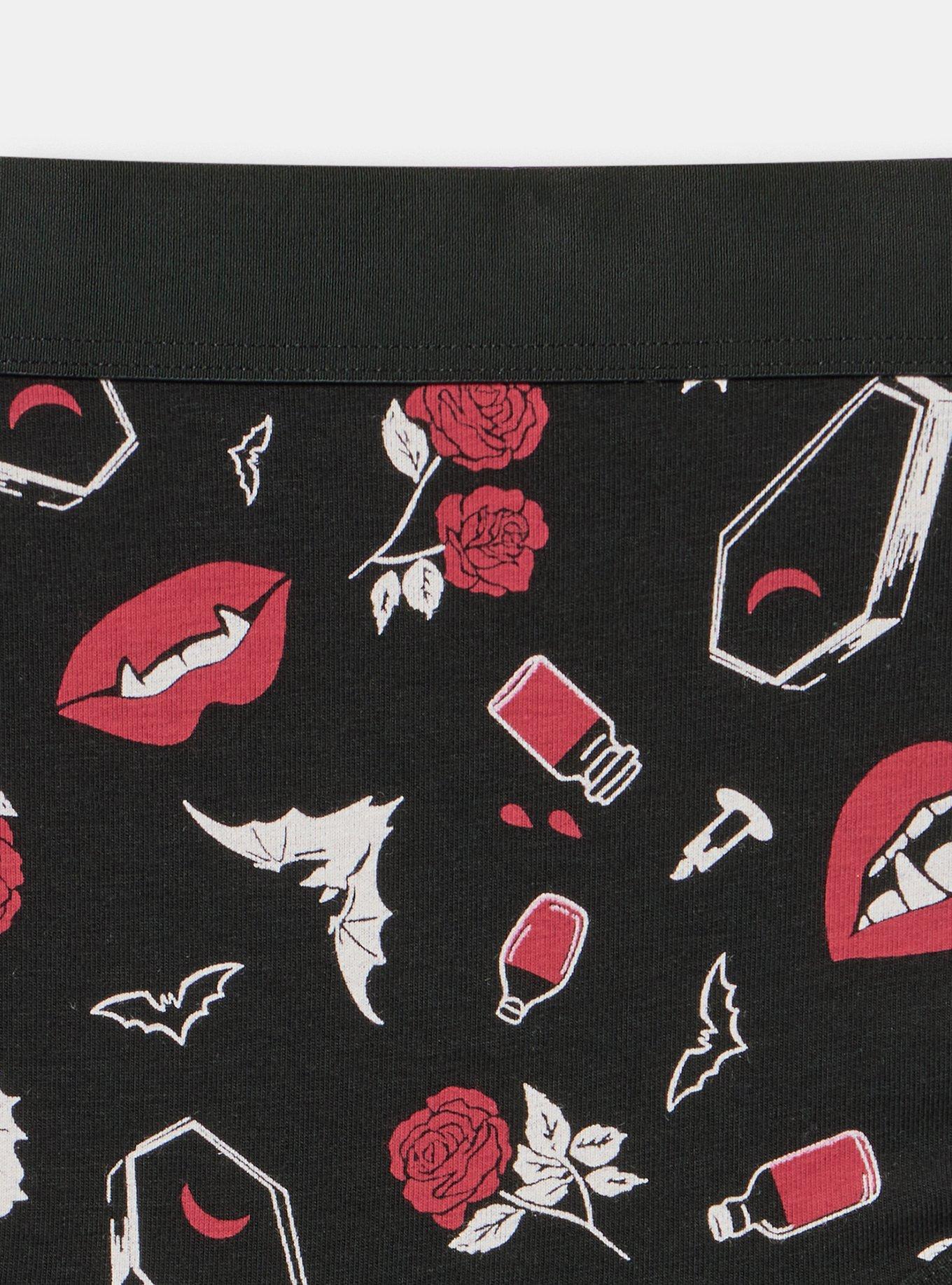 Cotton Mid-Rise Cheeky Panty, VAMPIRE THINGS BLACK, alternate