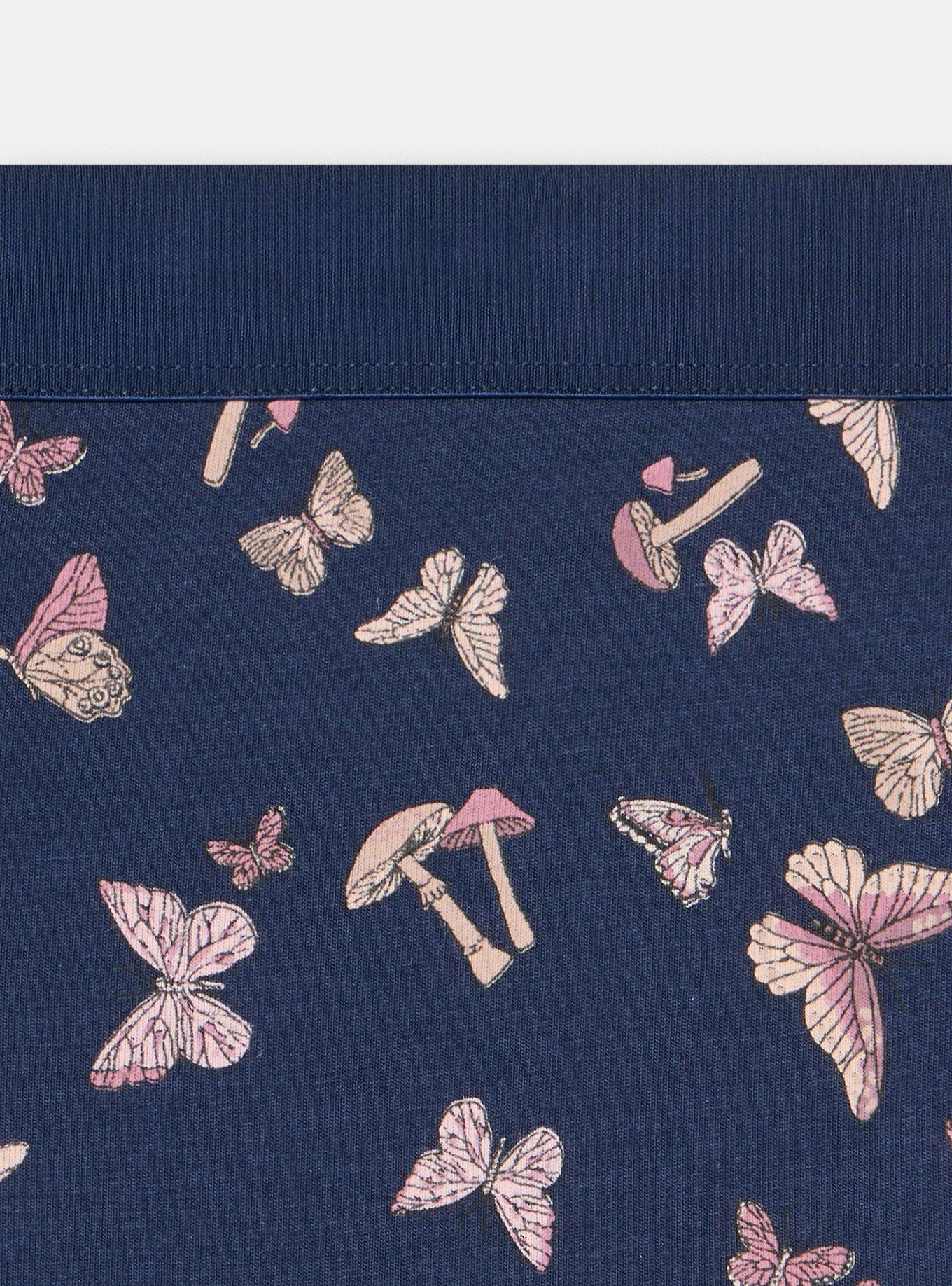 Plus Size Cotton Mid-Rise Cheeky Panty, MARIPOSA TOSS NAVY, alternate