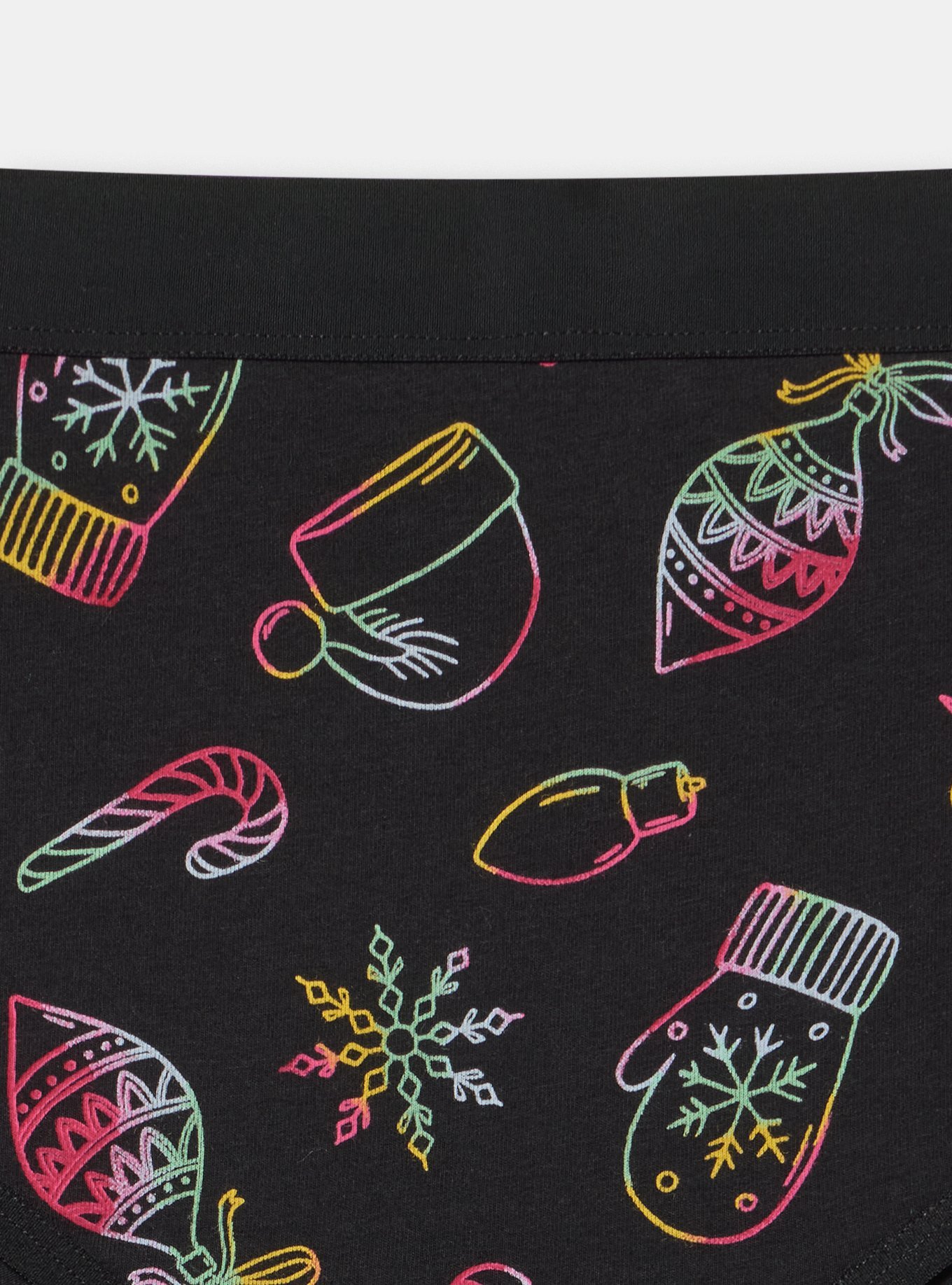 Cotton Mid-Rise Cheeky Panty, CHRISTMAS THINGS BLACK, alternate