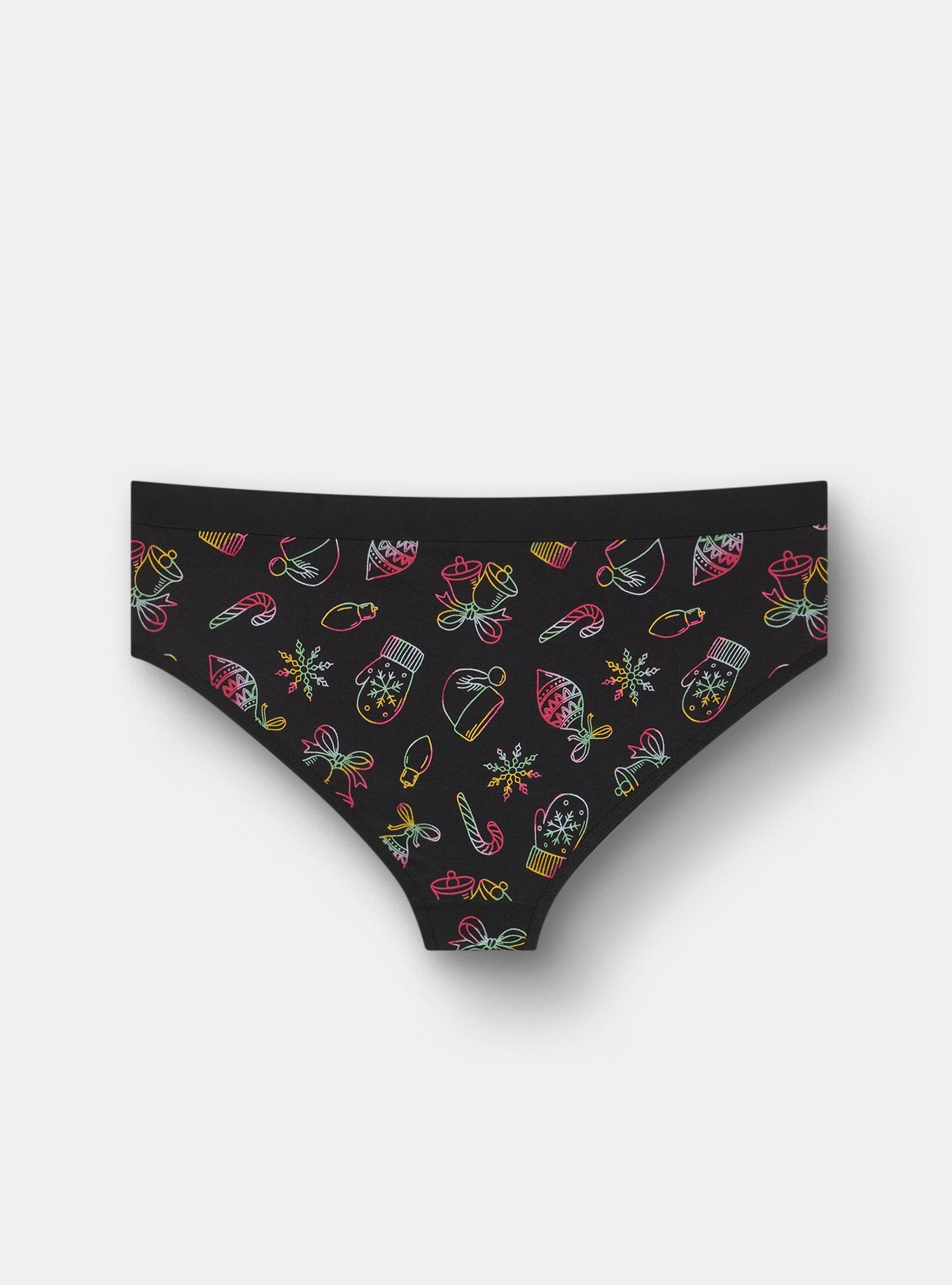 Cotton Mid-Rise Cheeky Panty, CHRISTMAS THINGS BLACK, alternate