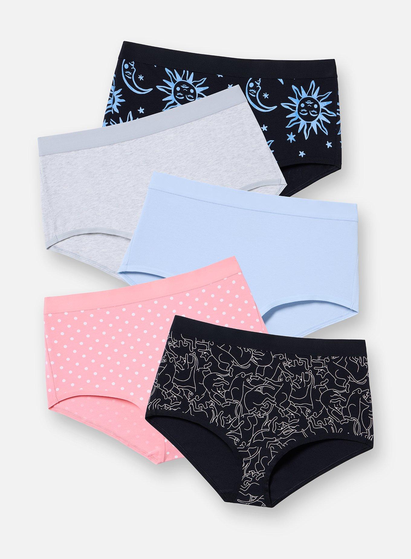 5-Pack Cotton Mid-Rise Brief Panty, MULTI, hi-res