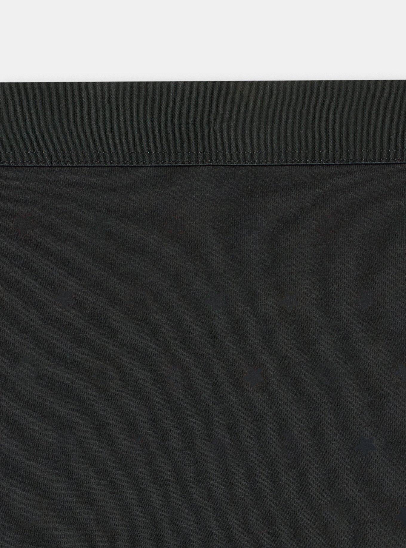 Cotton Mid-Rise Boyshort Panty, RICH BLACK, alternate