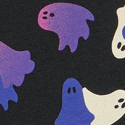 Cotton Mid-Rise Boyshort Panty, OVERLAP GHOSTS BLACK PURPLE, swatch