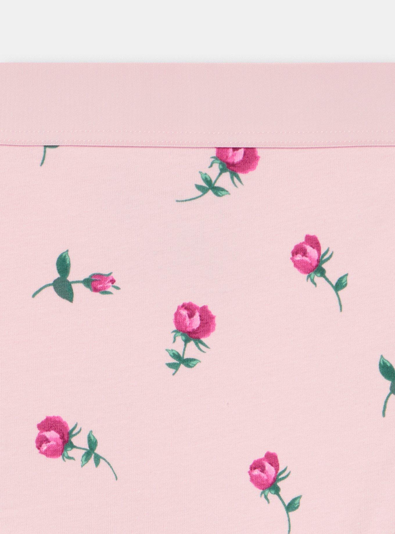 Cotton Mid-Rise Boyshort Panty, KENT ROSE FLORAL PINK, alternate