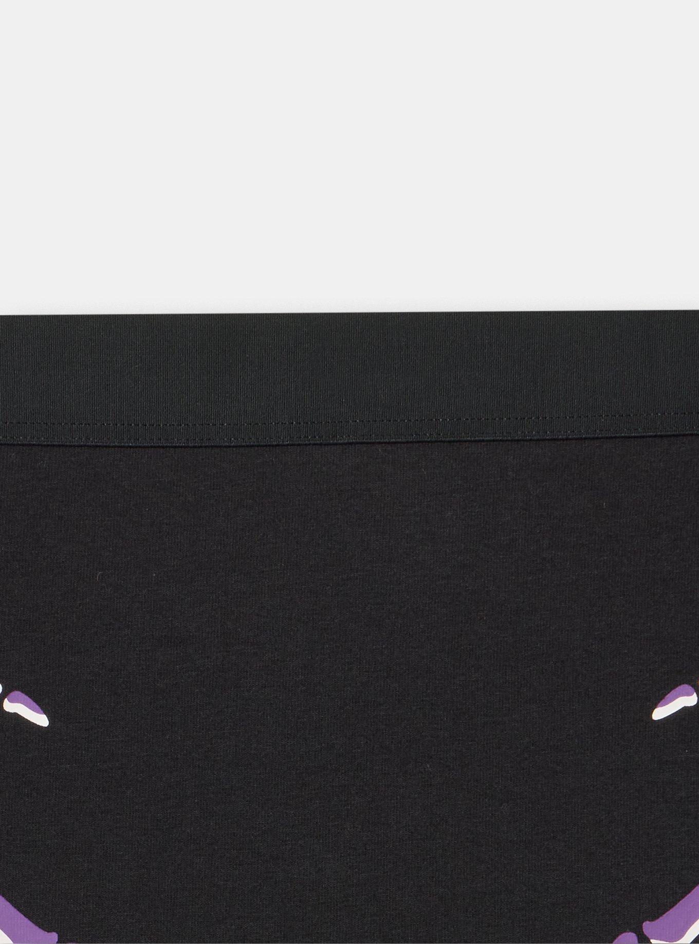 Cotton Mid-Rise Boyshort Panty, LOWER SKELETON HANDS PURPLE, alternate
