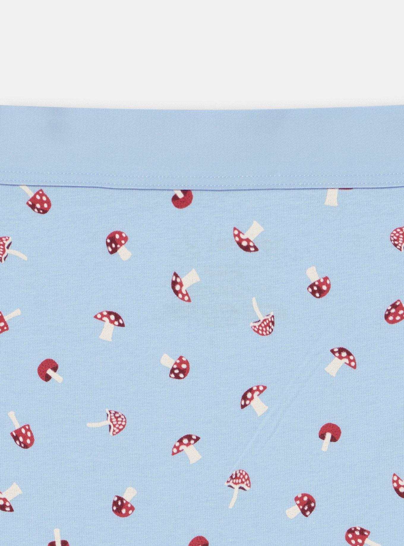 Cotton Mid-Rise Boyshort Panty, MUSHROOM FOREST BLUE, alternate