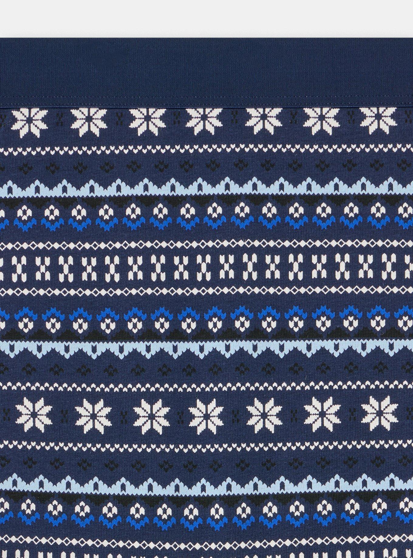 Cotton Mid-Rise Boyshort Panty, ELSA FAIR ISLE BLUE, alternate