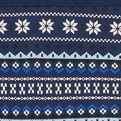 Cotton Mid-Rise Boyshort Panty, ELSA FAIR ISLE BLUE, swatch