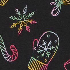 Cotton Mid-Rise Boyshort Panty, CHRISTMAS THINGS BLACK, swatch