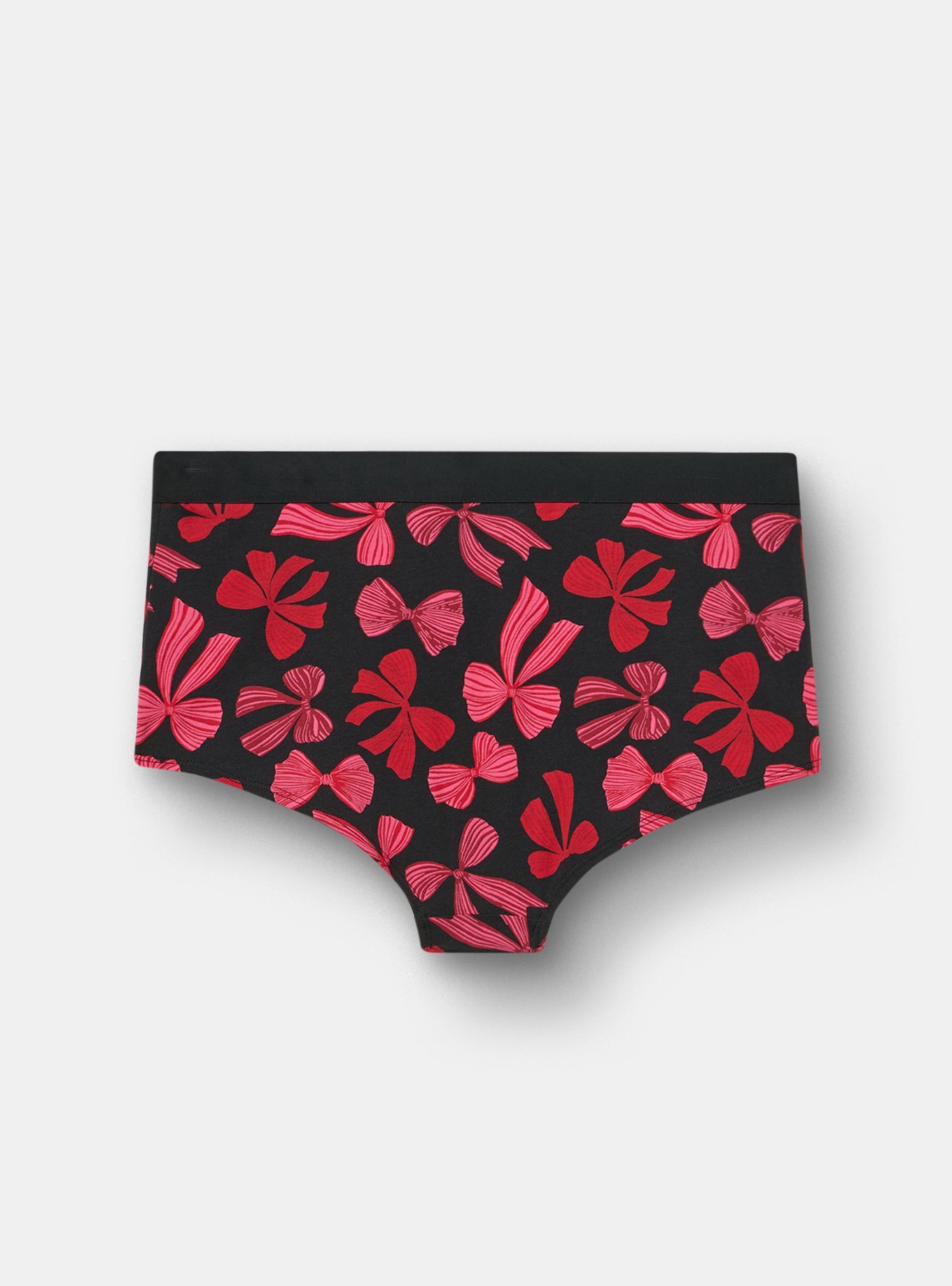 Cotton Mid-Rise Boyshort Panty, HOLIDAY WRAPPING RED, alternate