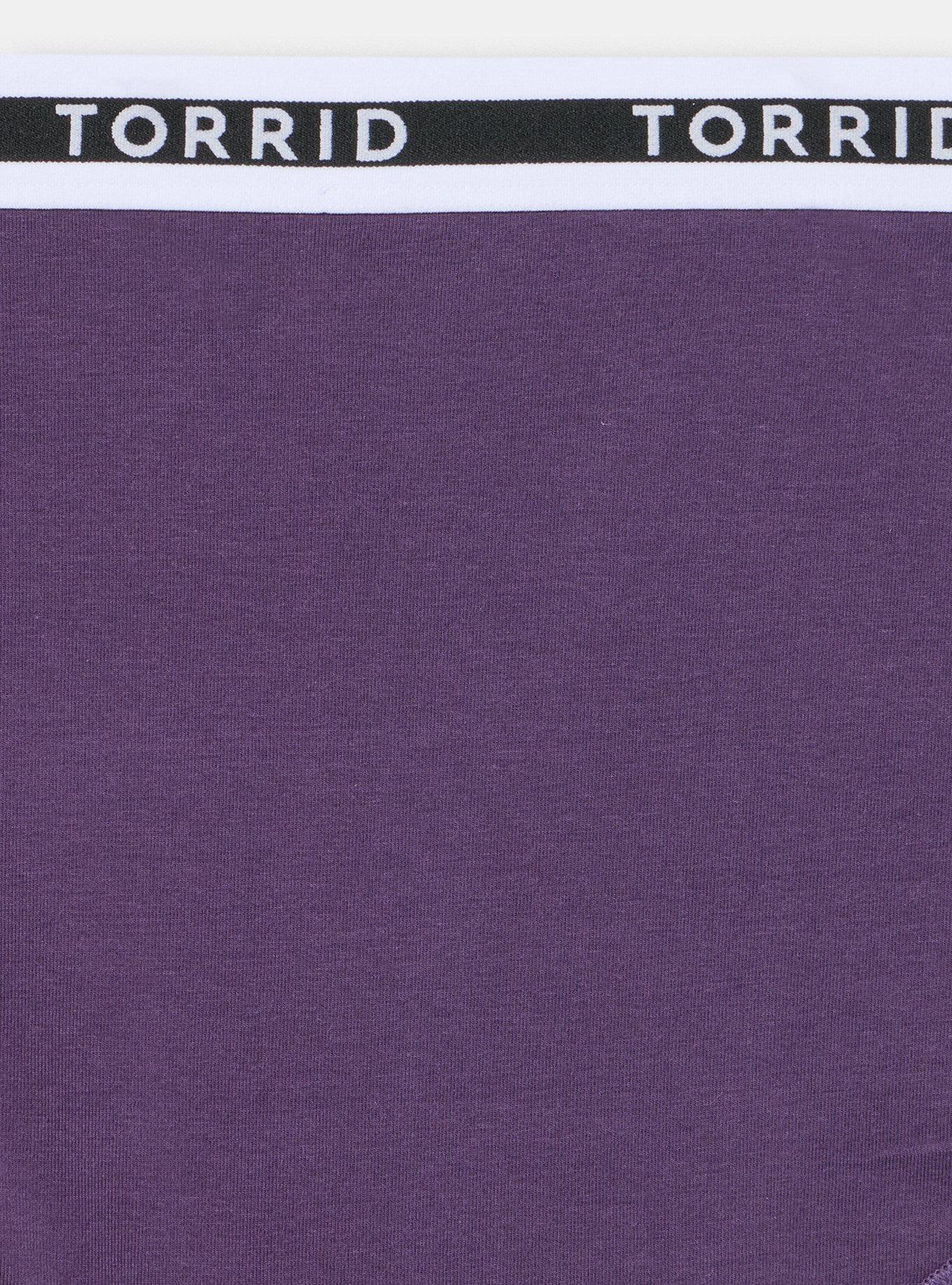 Cotton Mid-Rise Logo Brief Panty, BLACKBERRY, alternate