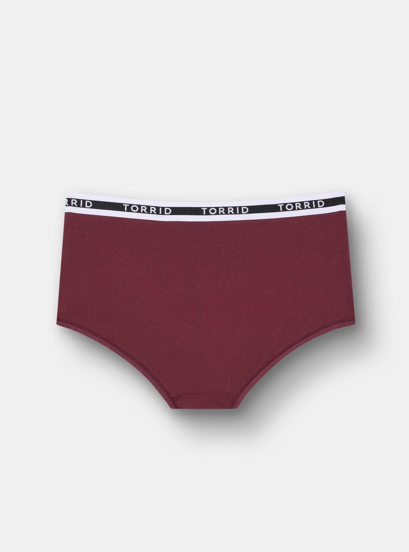 Cotton Mid-Rise Brief Logo Panty, FIG, alternate