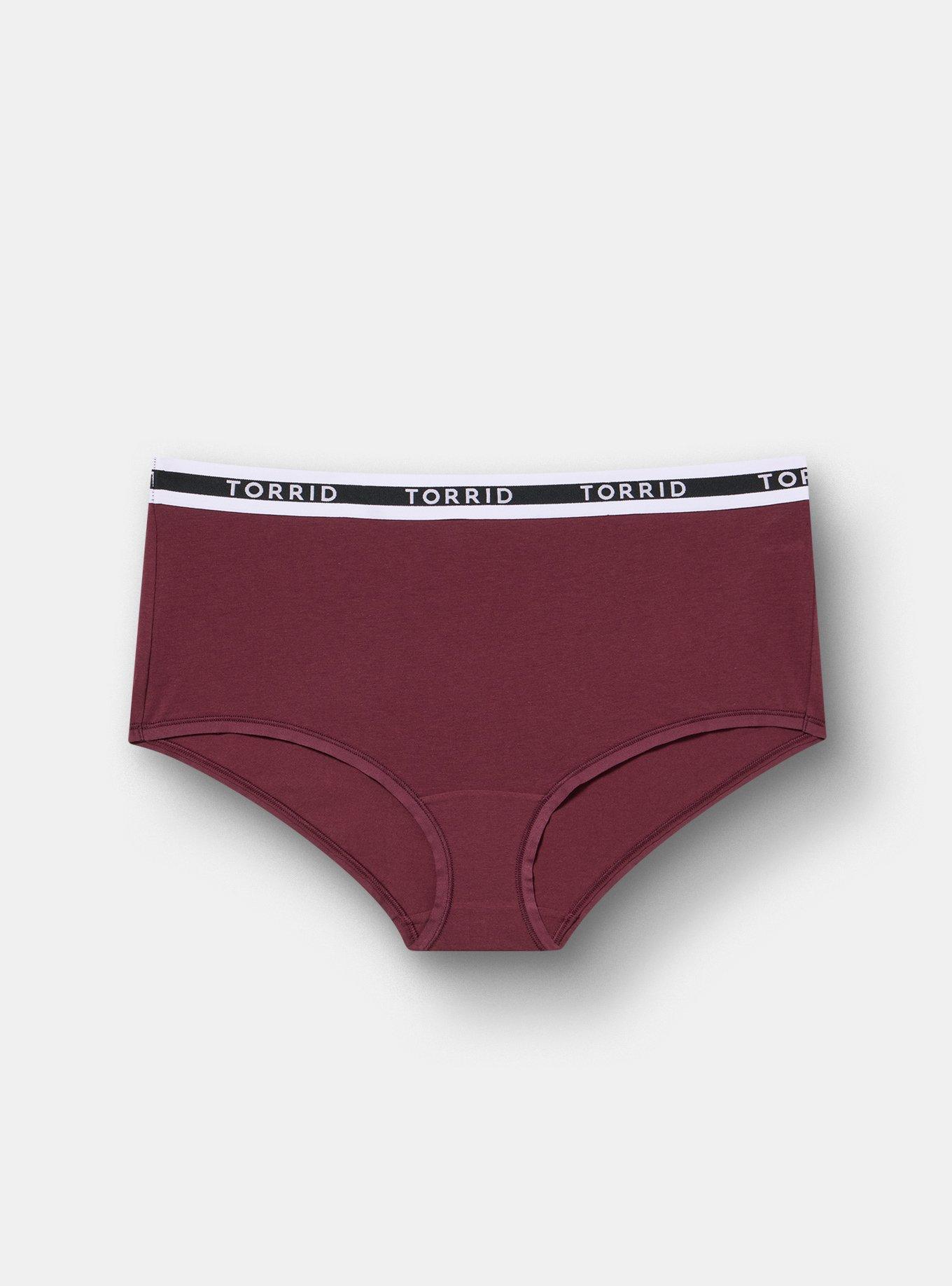 Cotton Mid-Rise Brief Logo Panty, FIG, hi-res