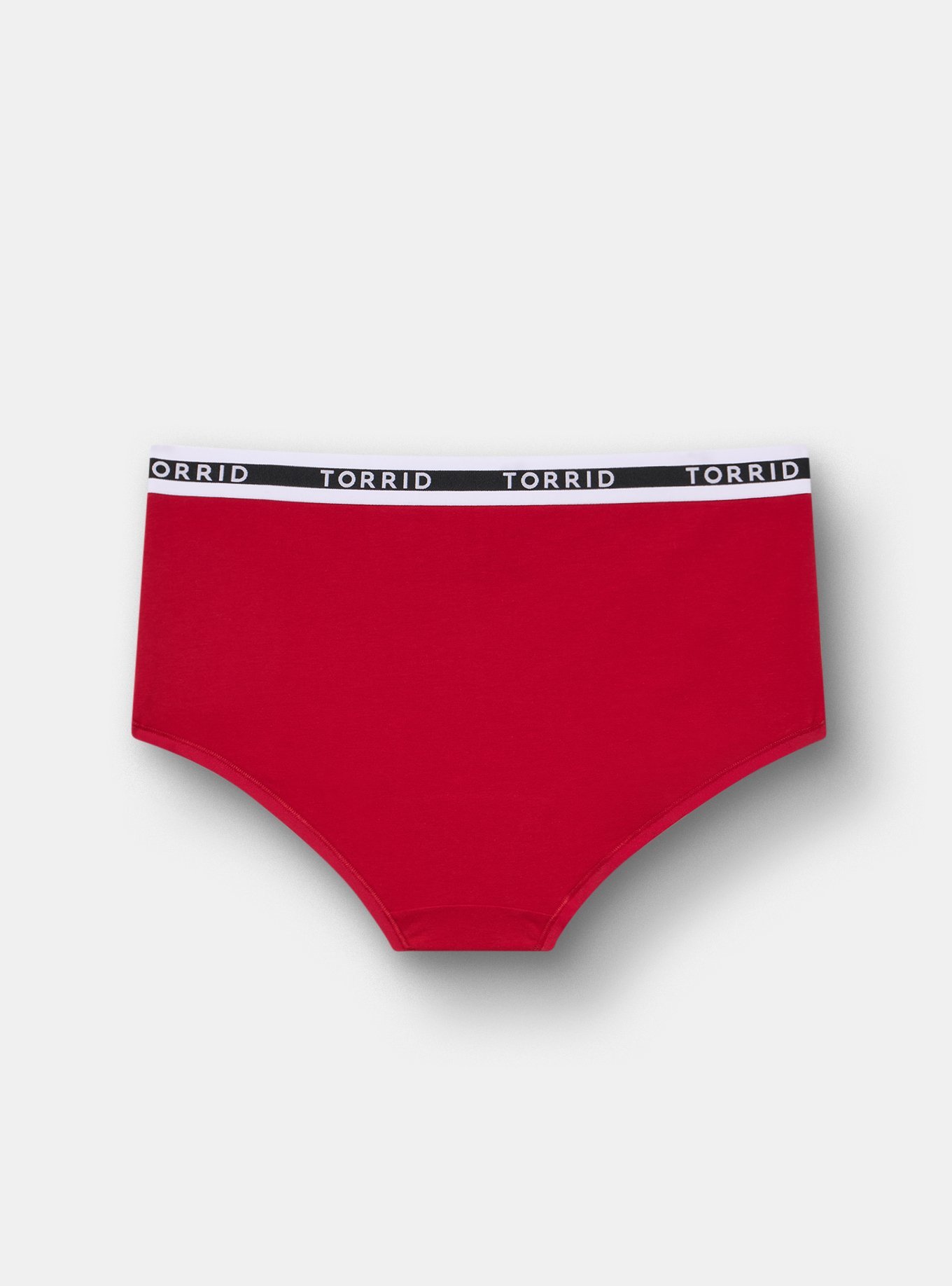 Cotton Mid-Rise Logo Brief Panty, JESTER RED, alternate