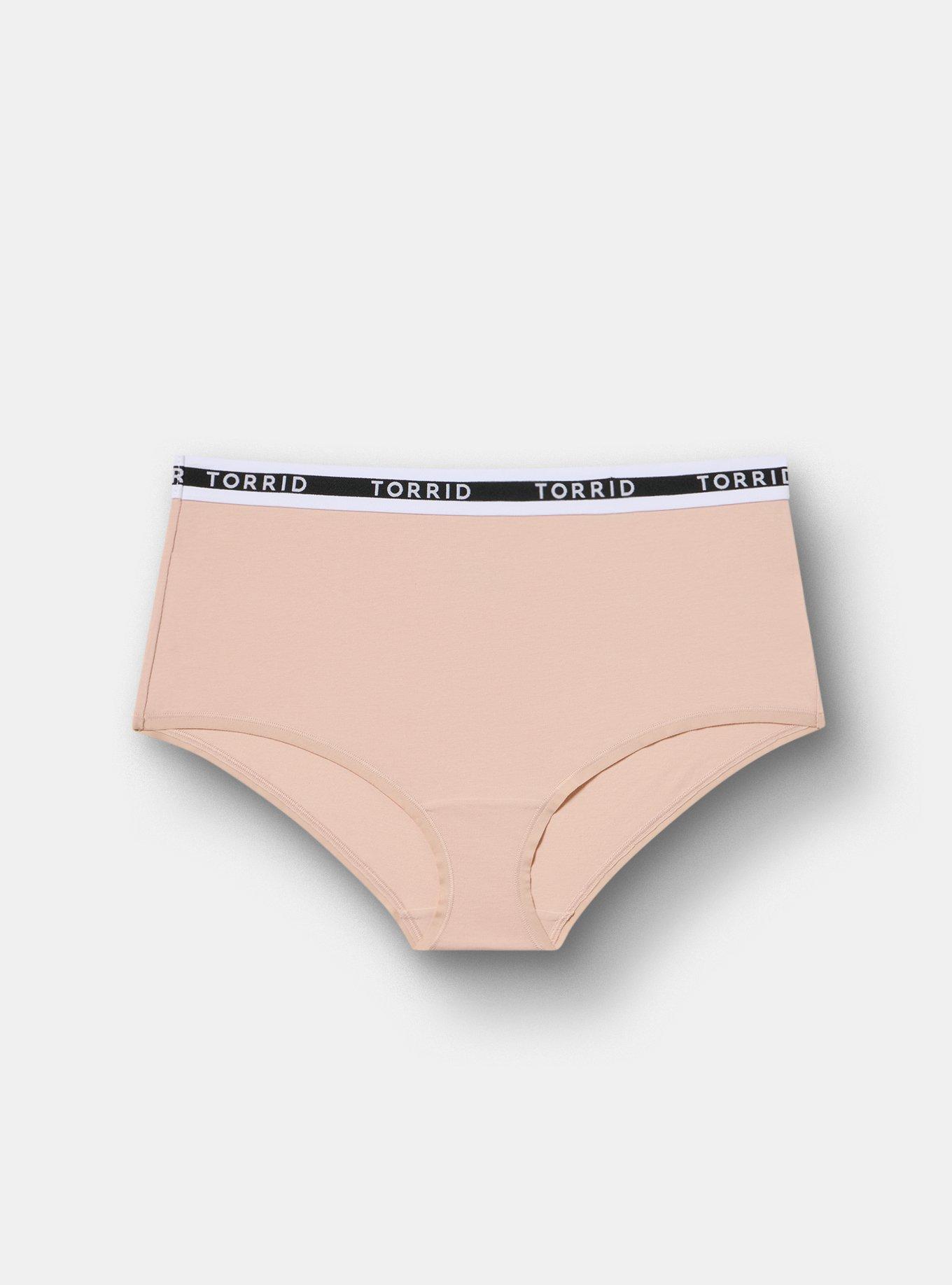 Cotton Mid-Rise Logo Brief Panty, ROSE DUST, hi-res