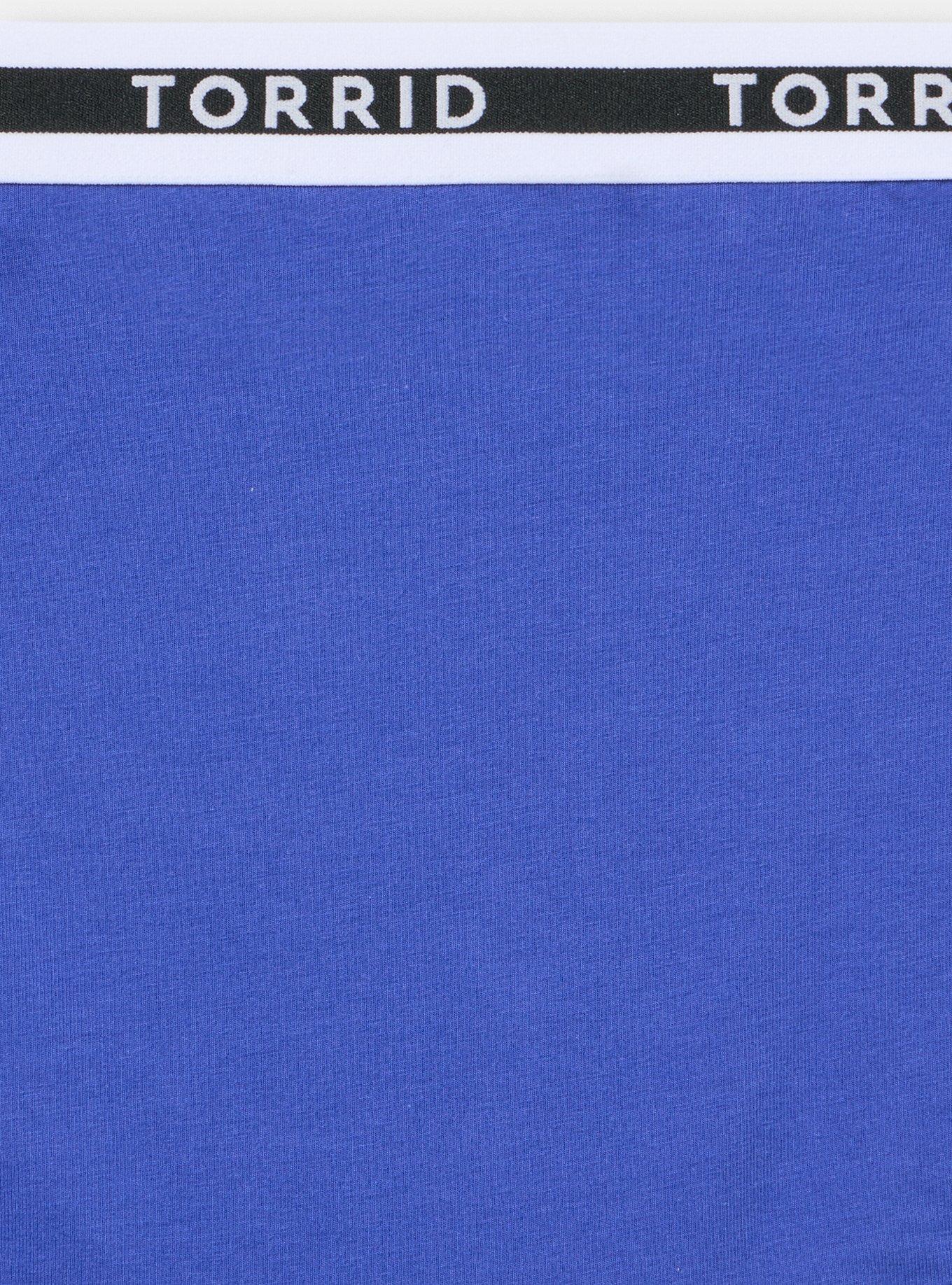 Cotton Mid-Rise Logo Brief Panty, ROYAL BLUE, alternate