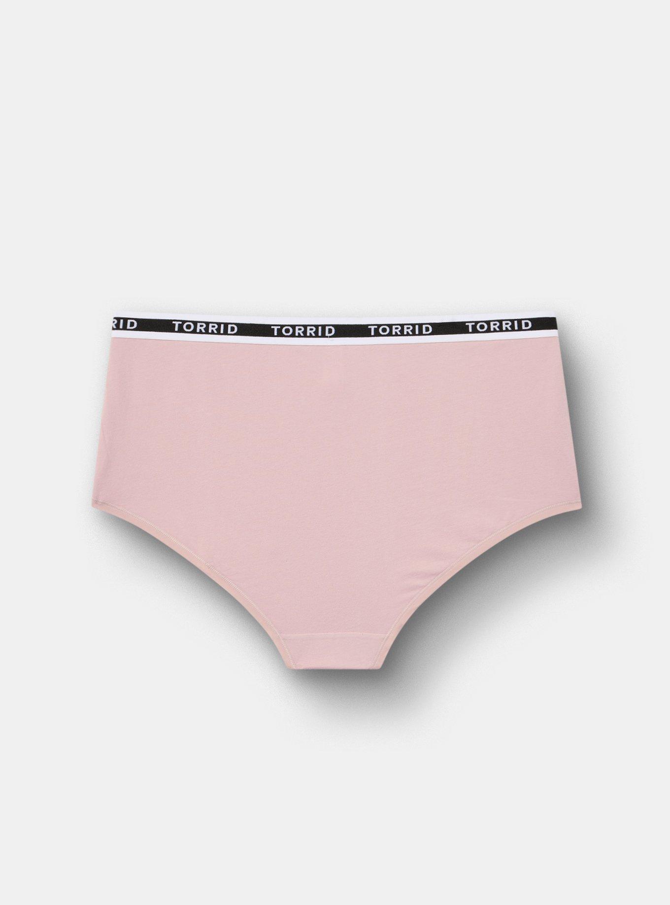 Cotton Mid-Rise Logo Brief Panty, VIOLET ICE, alternate