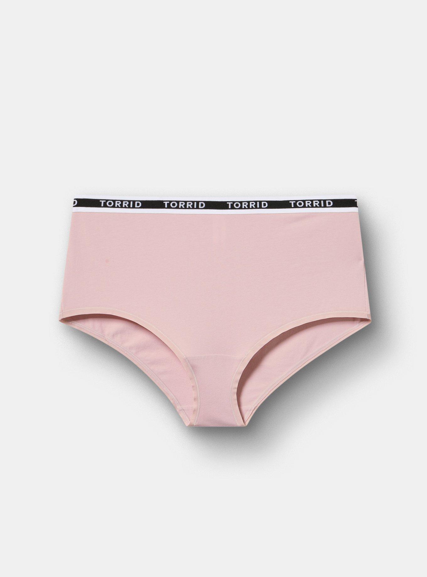 Cotton Mid-Rise Logo Brief Panty, VIOLET ICE, hi-res