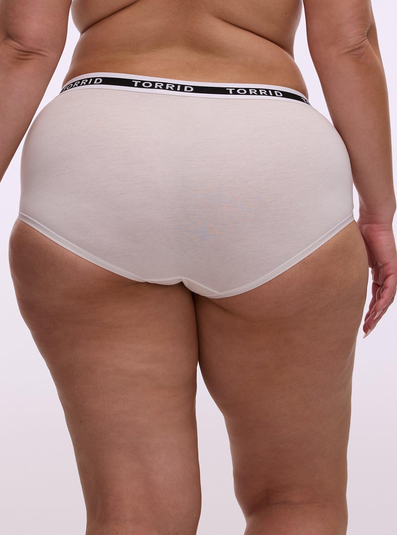 Cotton Mid-Rise Brief Logo Panty, CLOUD DANCER, alternate