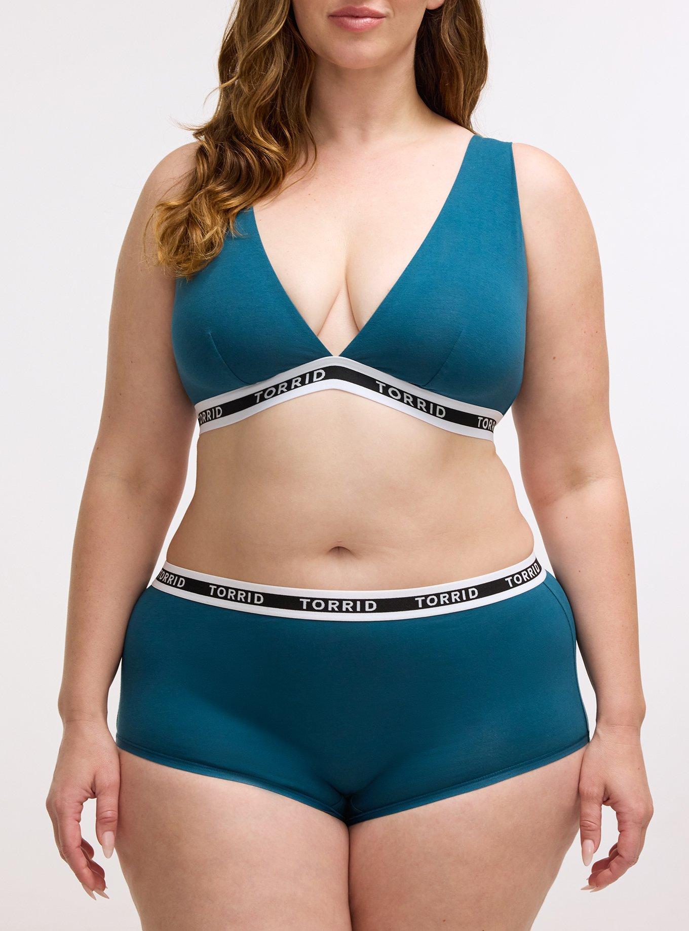 Cotton Mid-Rise Logo Brief Panty, LEGION BLUE, hi-res