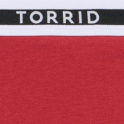 Cotton Mid-Rise Logo Brief Panty, GARNET, swatch