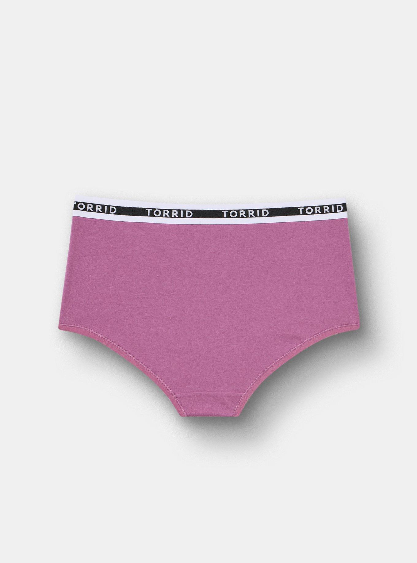 Cotton Mid-Rise Logo Brief Panty, ARGYLE PURPLE, alternate