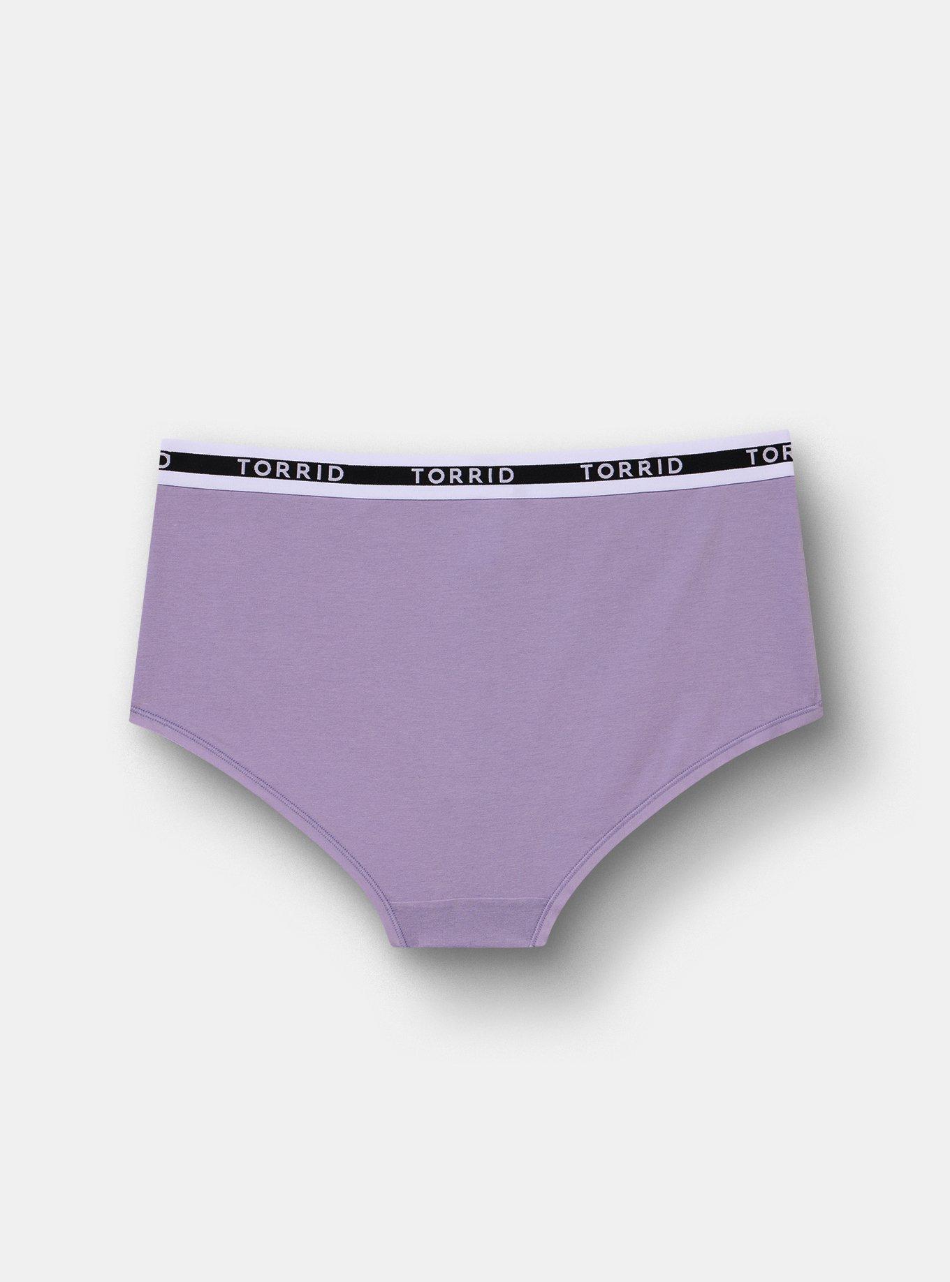 Cotton Mid-Rise Logo Brief Panty, HEIRLOOM LILAC, alternate