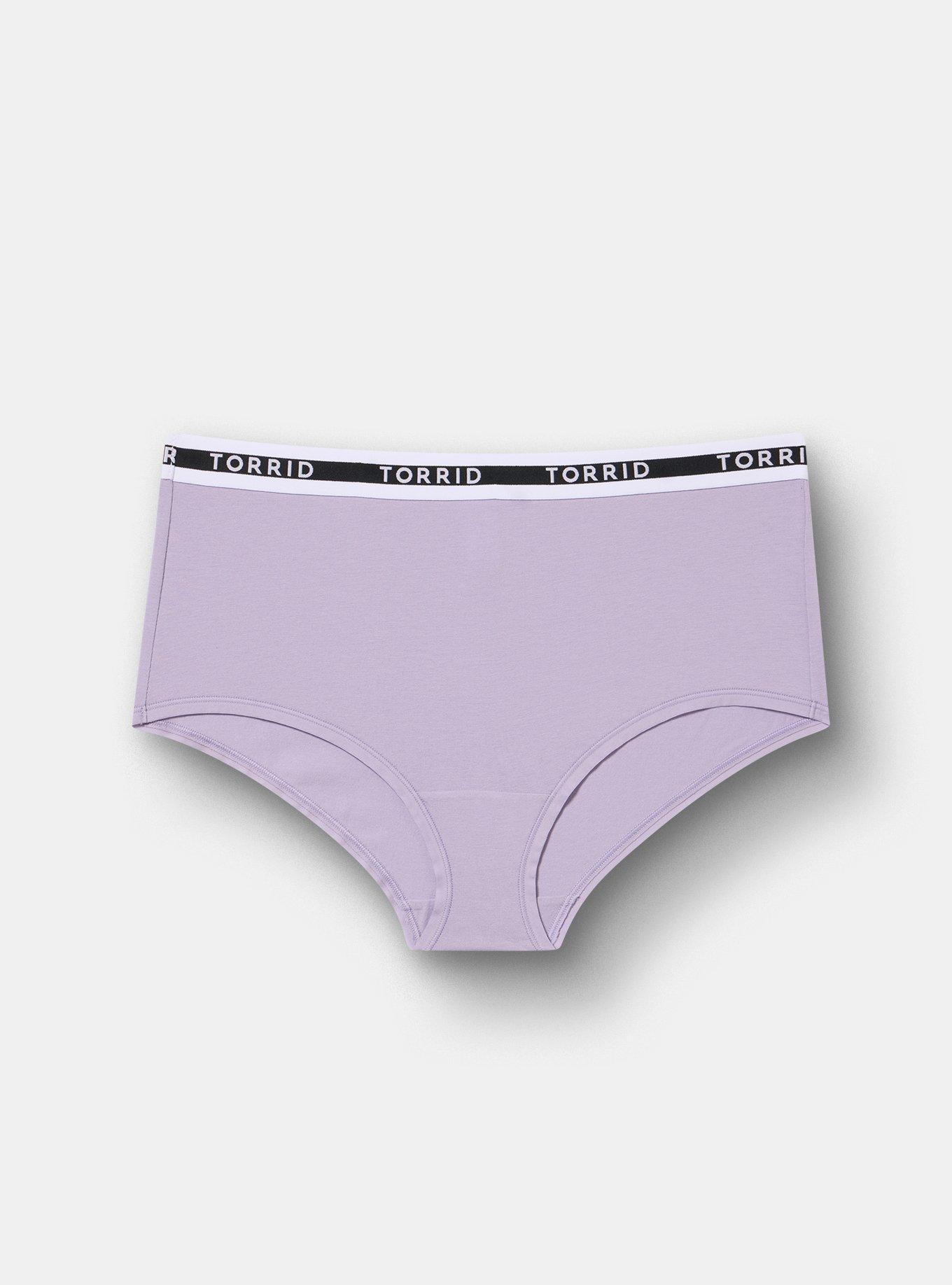 Cotton Mid-Rise Logo Brief Panty, HEIRLOOM LILAC, hi-res