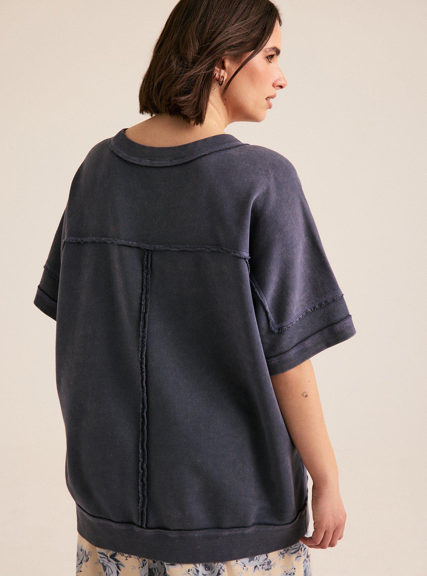 Festi Oversized French Terry Top, NIGHTSHADOW BLUE, alternate