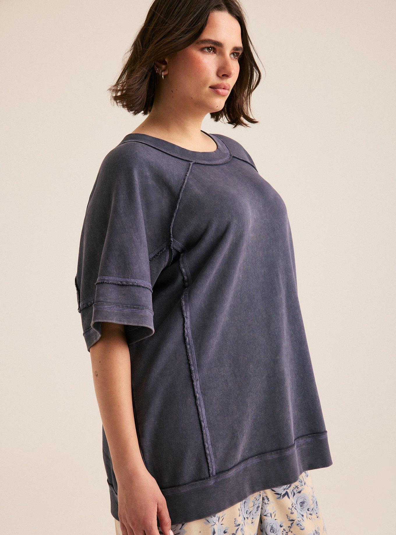 Festi Oversized French Terry Top, NIGHTSHADOW BLUE, alternate