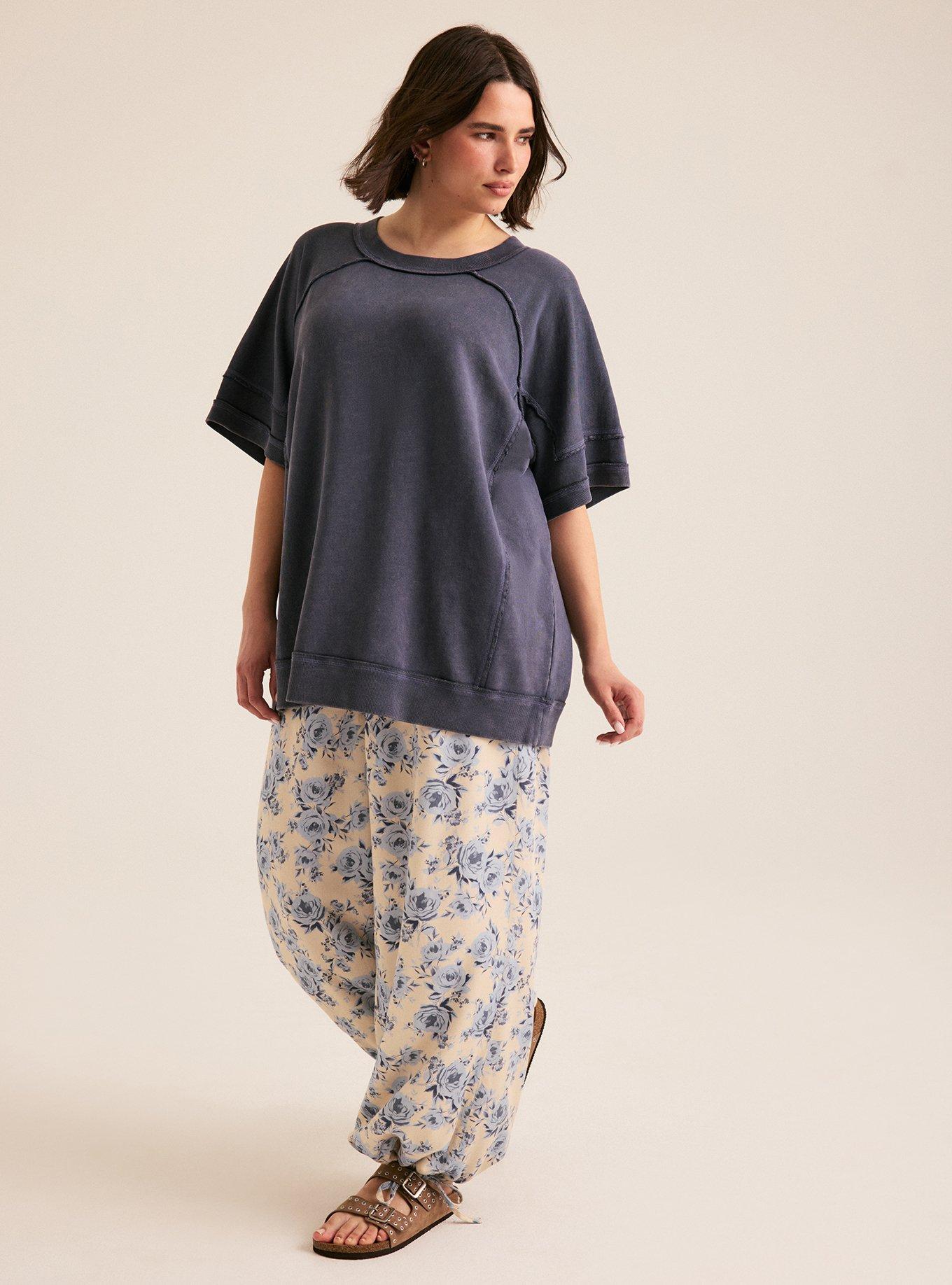 Festi Oversized French Terry Top, NIGHTSHADOW BLUE, alternate