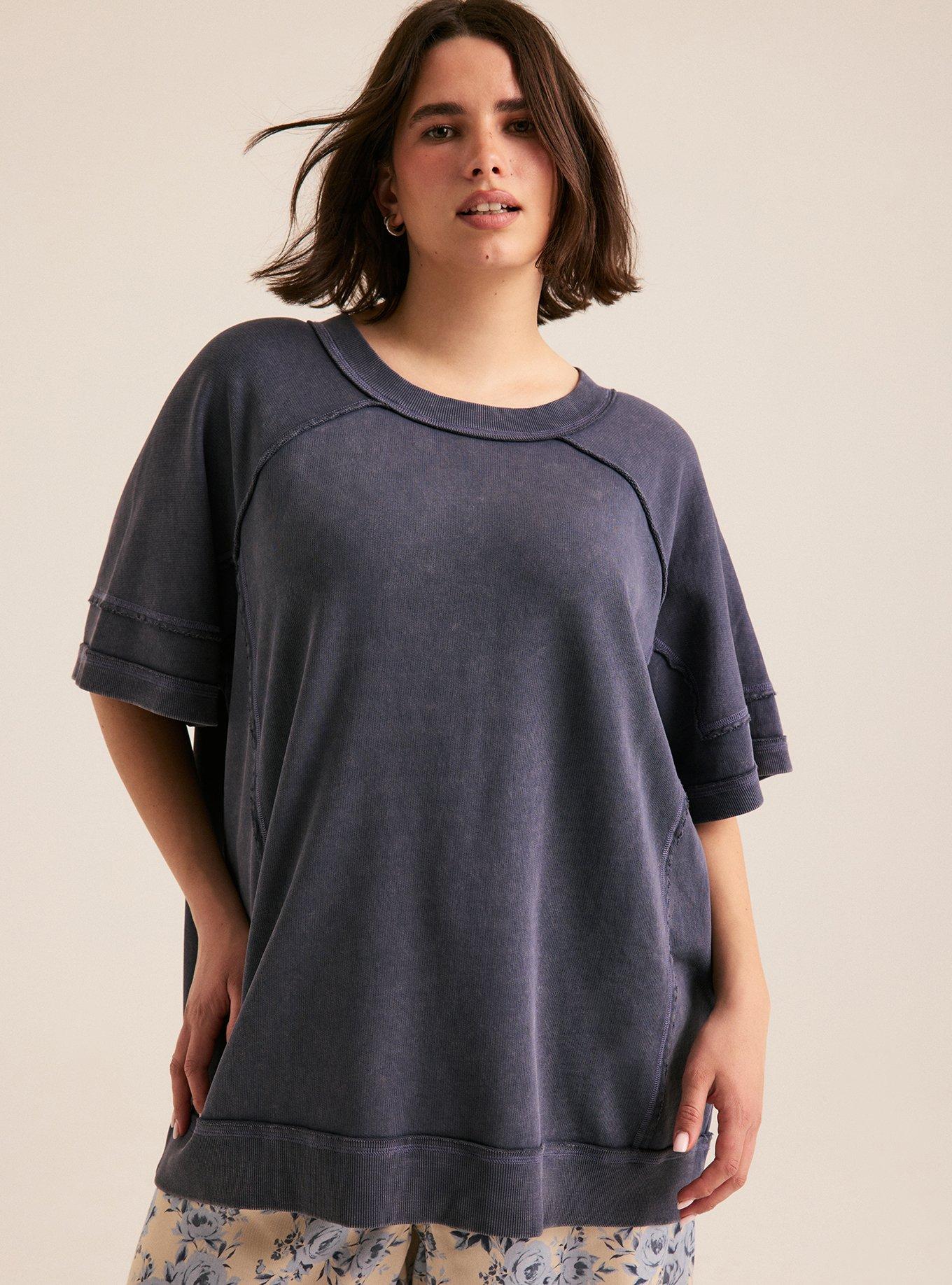 Festi Oversized French Terry Top, NIGHTSHADOW BLUE, hi-res