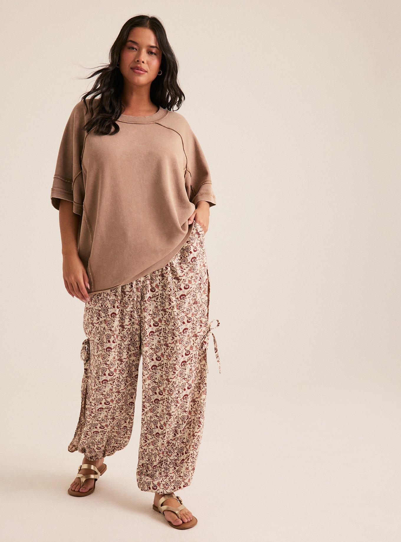 Festi Oversized French Terry Top, PORTABELLA, alternate