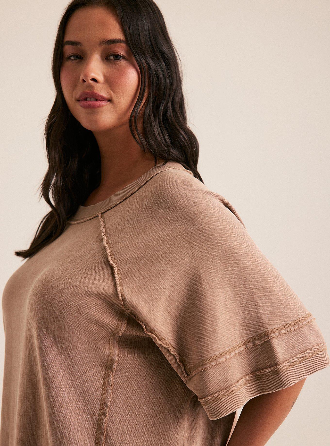 Festi Oversized French Terry Top, PORTABELLA, alternate