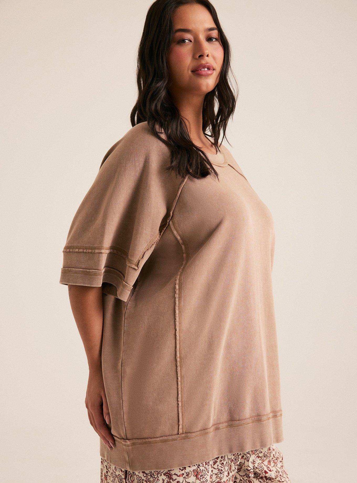 Festi Oversized French Terry Top, PORTABELLA, alternate