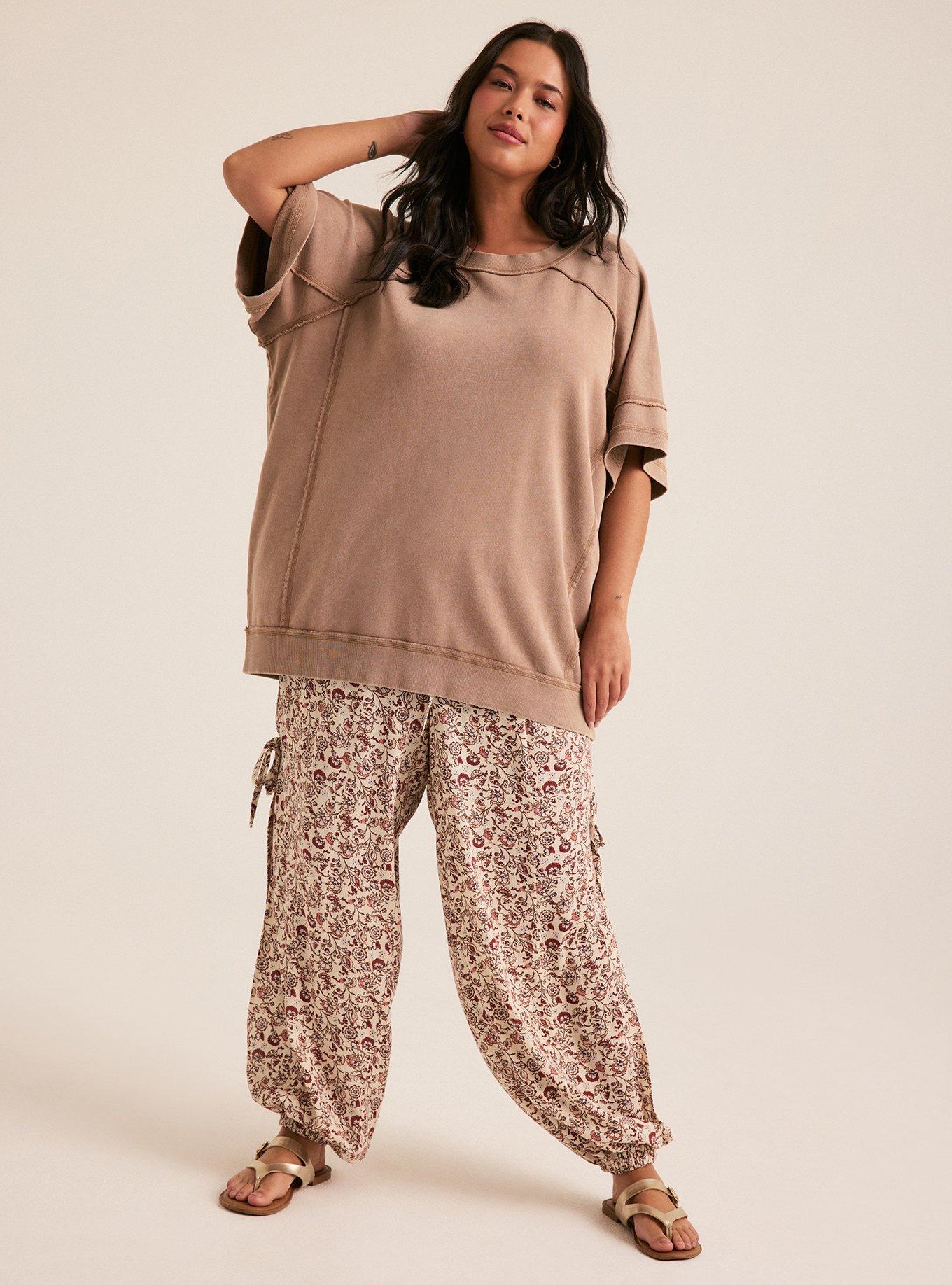 Festi Oversized French Terry Top, PORTABELLA, alternate