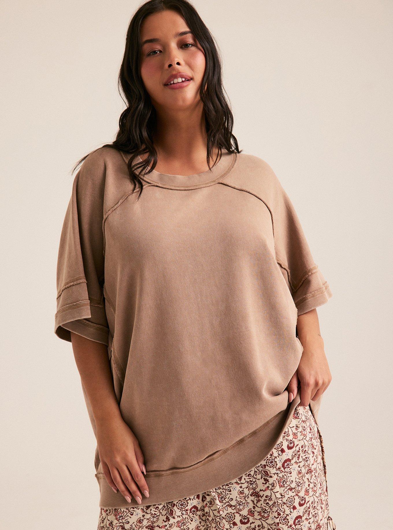 Festi Oversized French Terry Top, PORTABELLA, hi-res