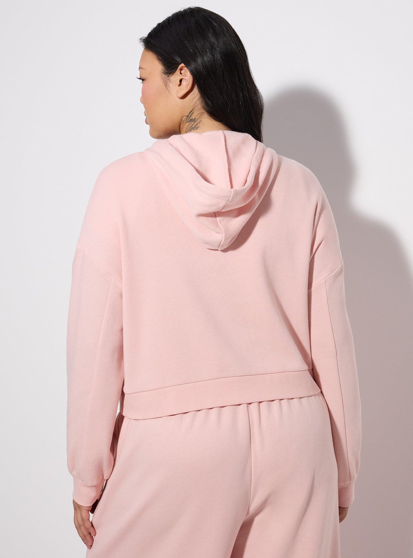 LoveSick Cropped Zip Up Hoodie, SILVER PINK, alternate