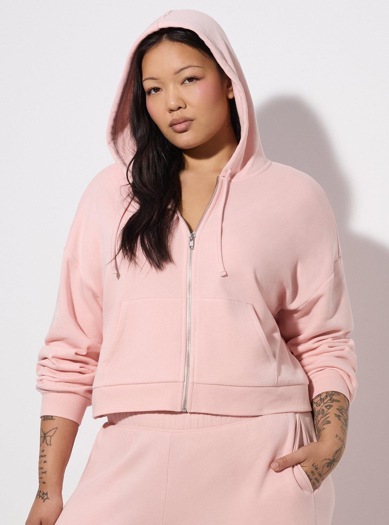 LoveSick Cropped Zip Up Hoodie, SILVER PINK, hi-res