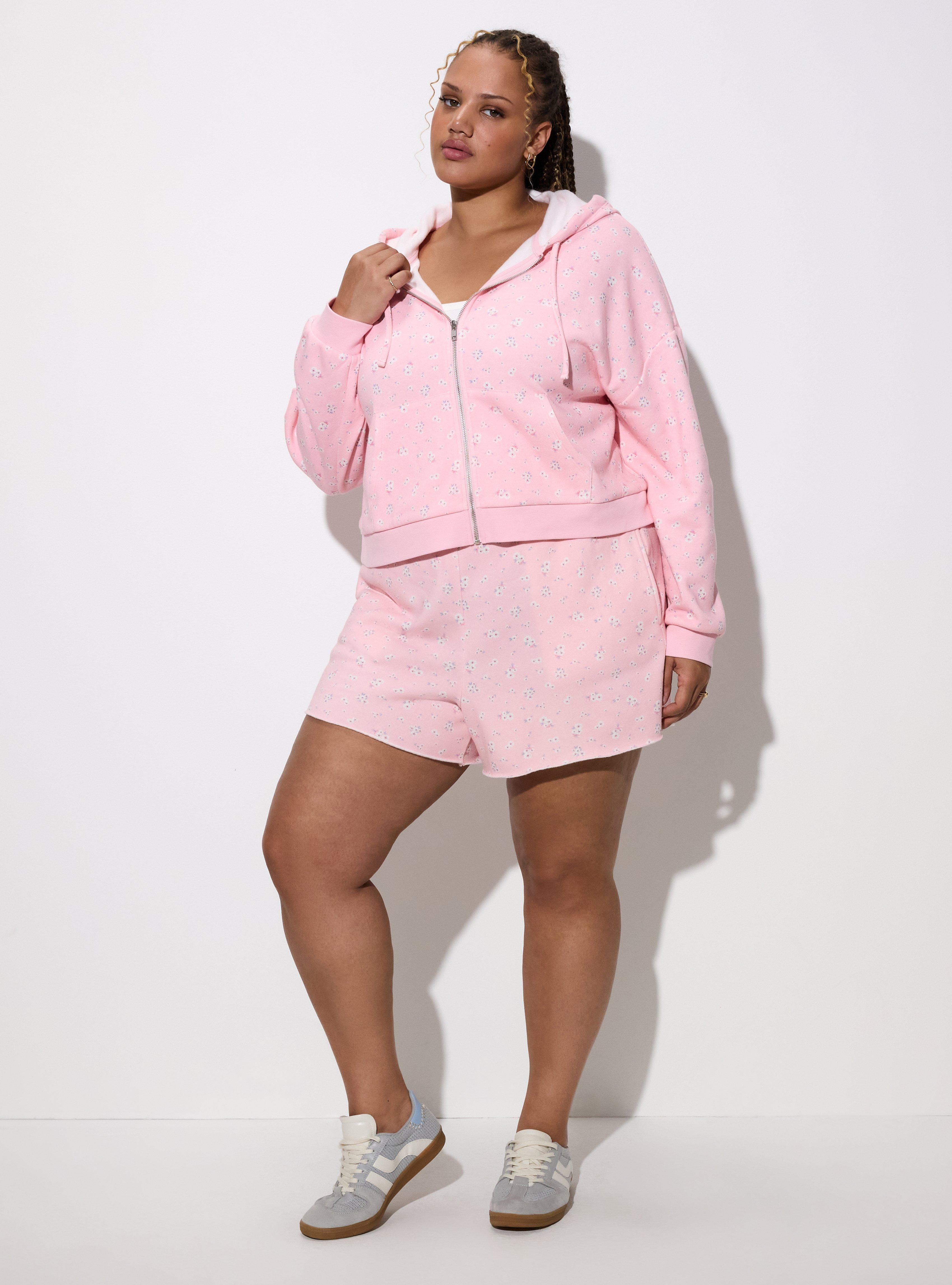 LoveSick Cropped Zip Up Hoodie, FELICITY BOUQUET PINK, alternate