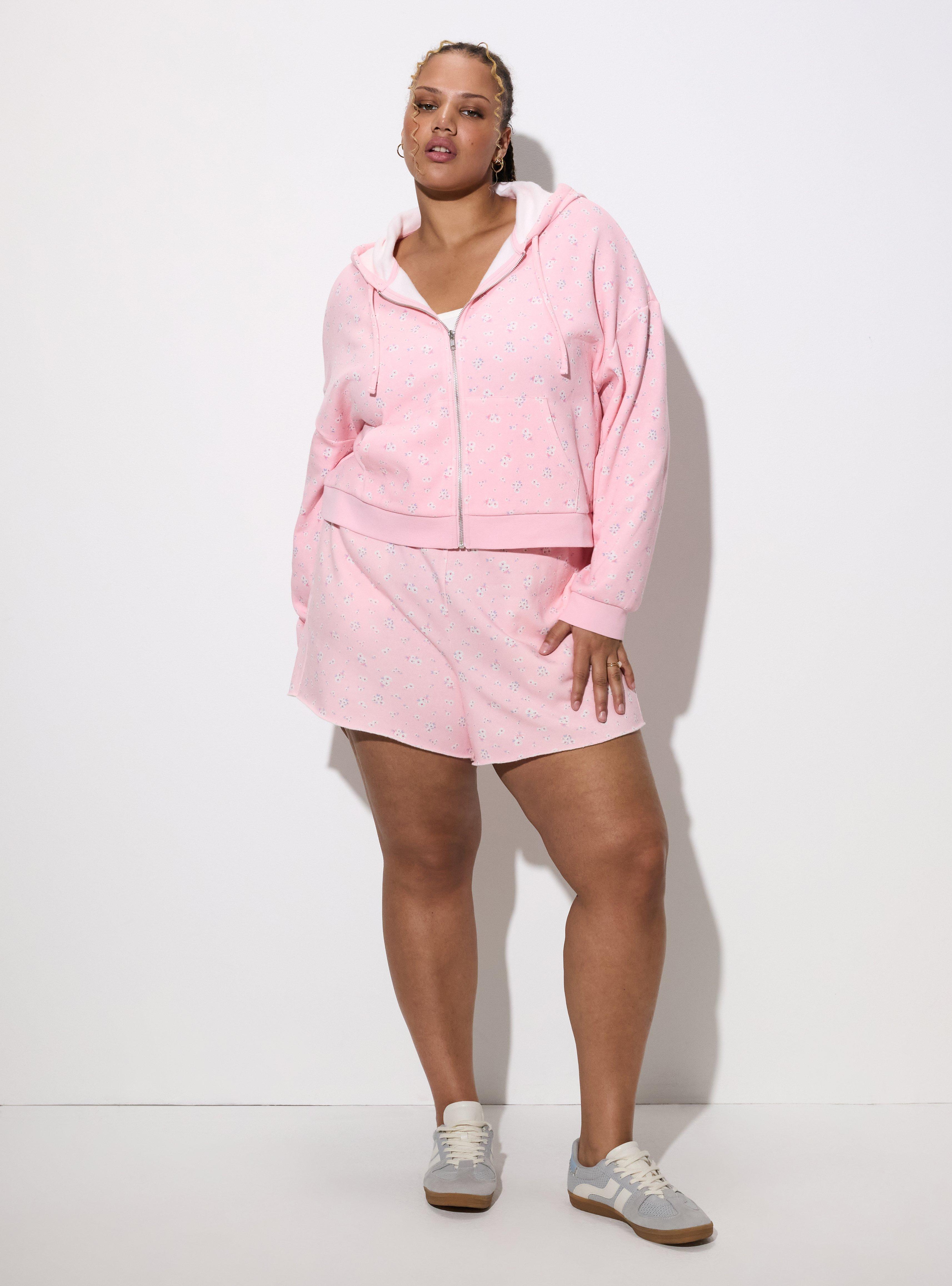 LoveSick Cropped Zip Up Hoodie, FELICITY BOUQUET PINK, alternate