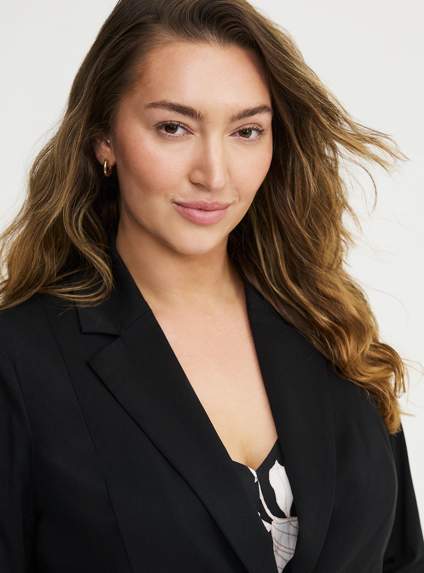 Hipster Challis Blazer, DEEP BLACK, alternate