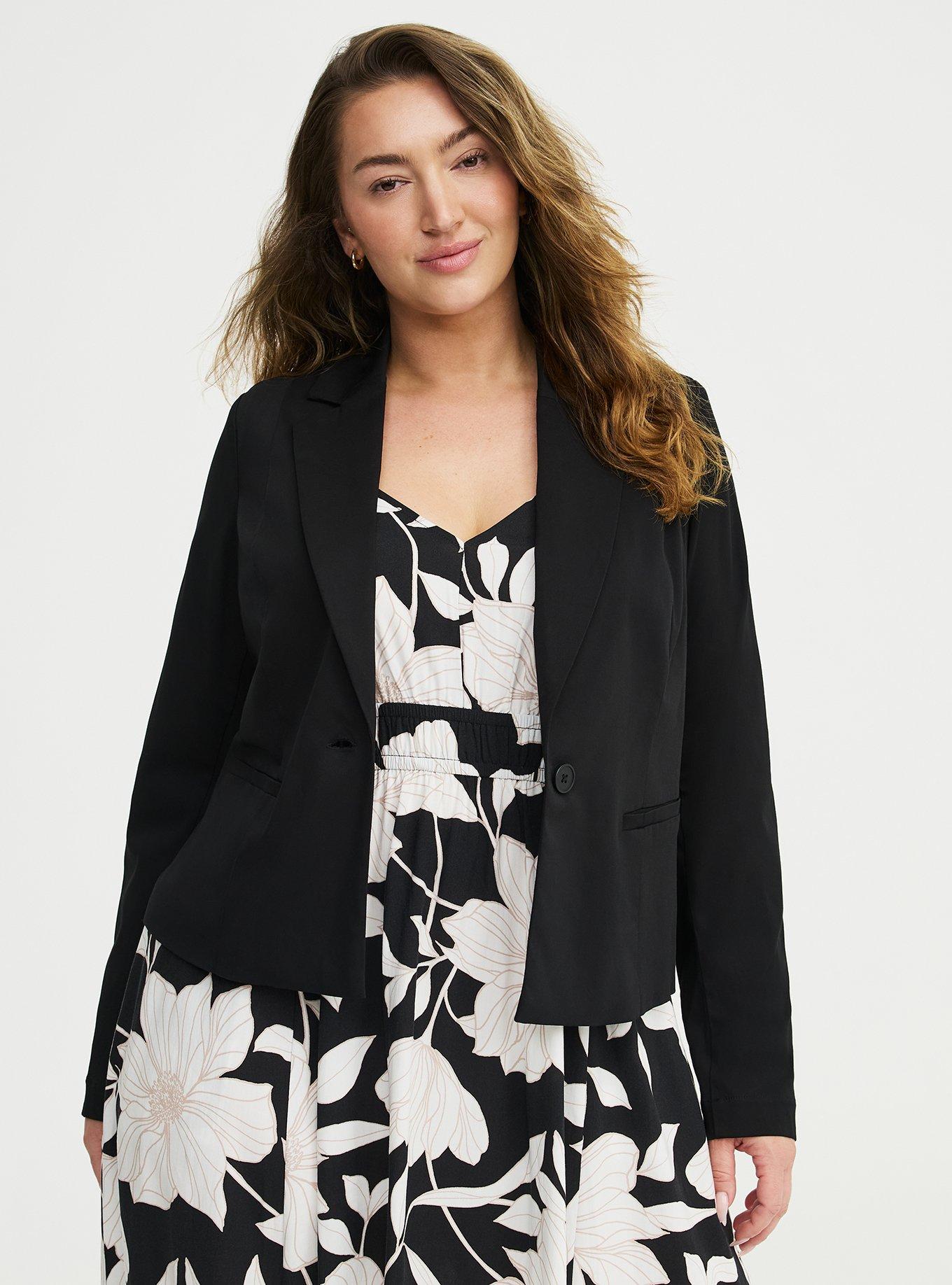 Hipster Challis Blazer, DEEP BLACK, alternate