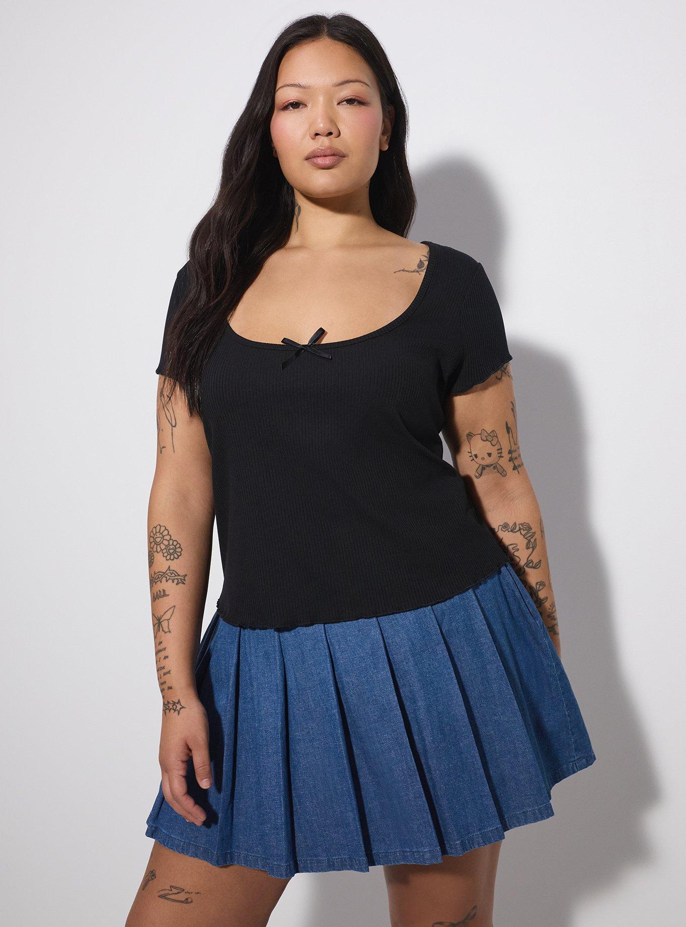 LoveSick Ruched Front Short Sleeve Top, DEEP BLACK, hi-res