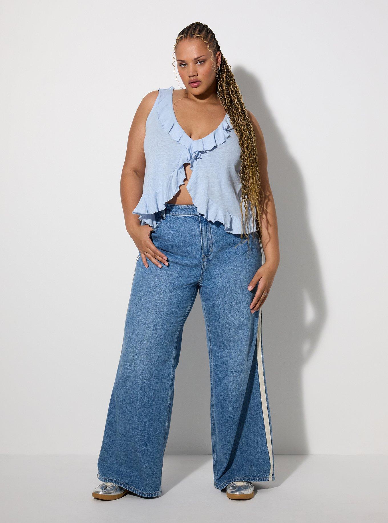 LoveSick High Rise Wide Leg Side Stripe Jean, VIBE, hi-res