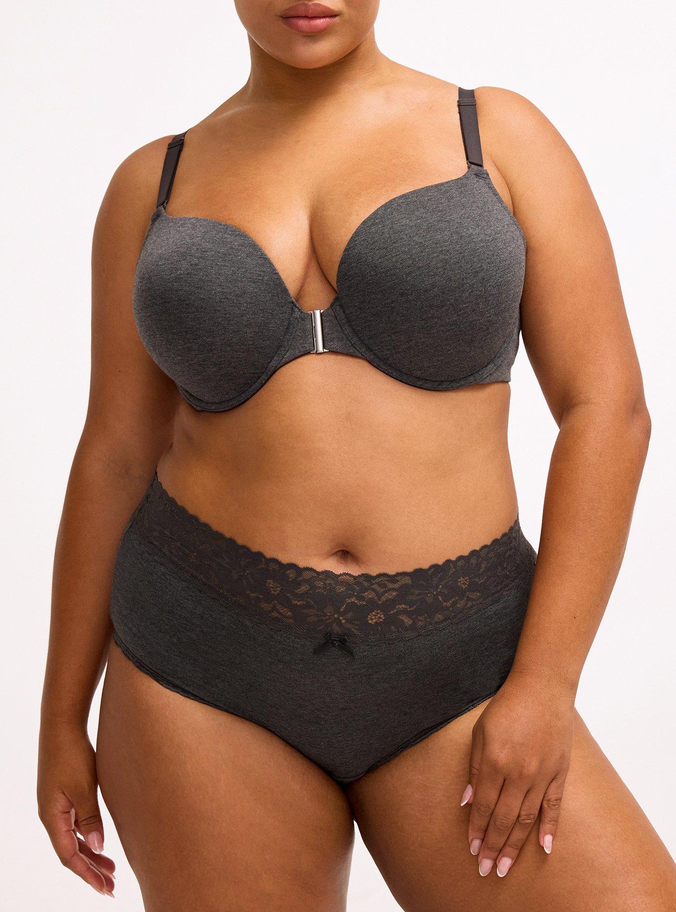 Cotton Wide Lace Mid-Rise Brief, PHANTOM HEATHER, alternate