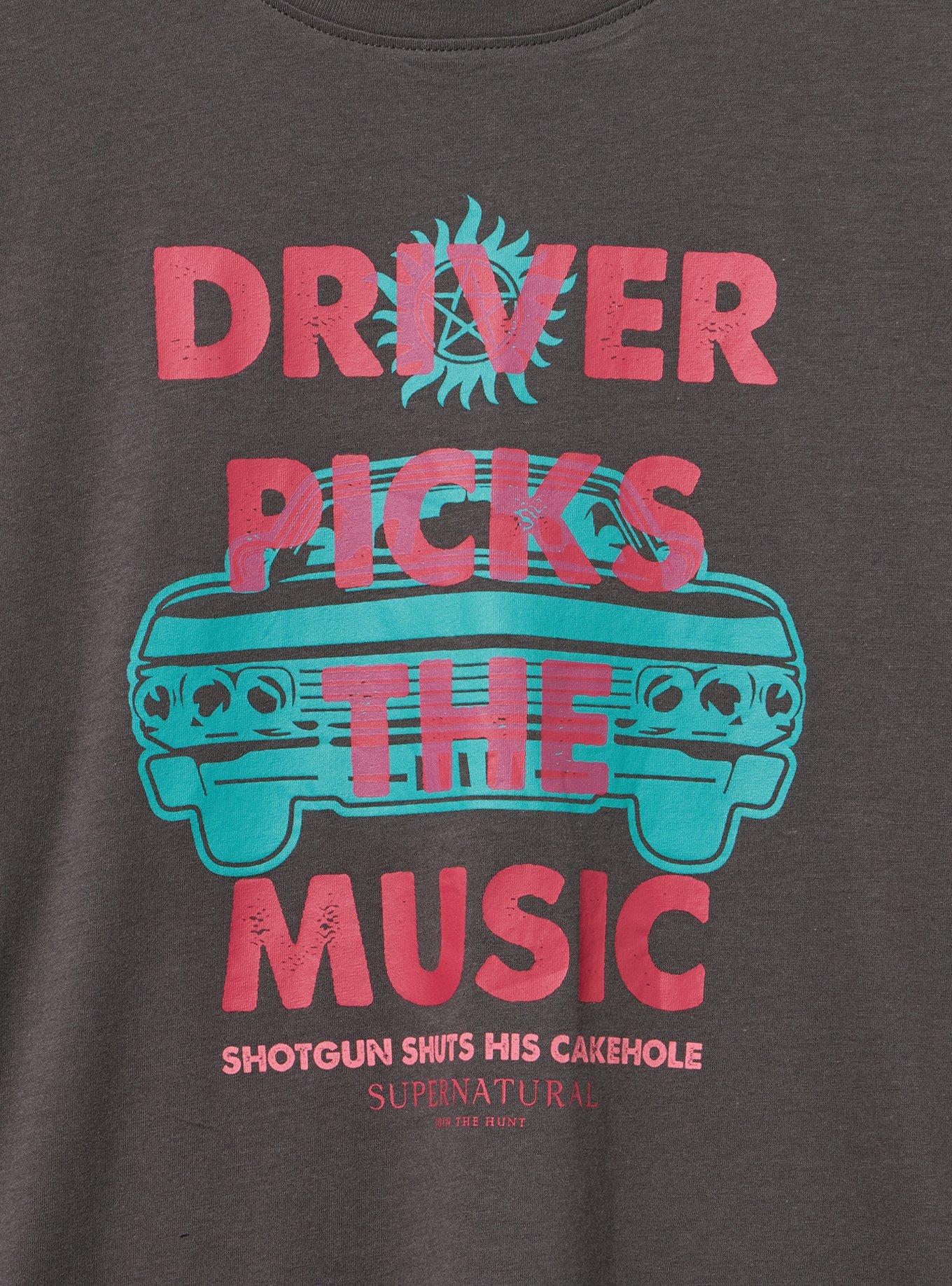 Supernatural Relaxed Cotton Crew Tee, DRIVER PICKS THE MUSIC VINTAGE BLACK, alternate