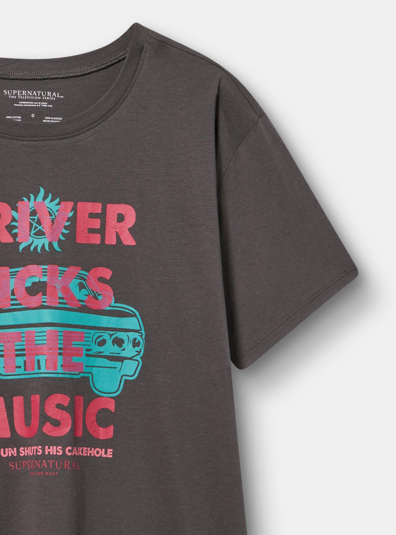 Supernatural Relaxed Cotton Crew Tee, DRIVER PICKS THE MUSIC VINTAGE BLACK, alternate