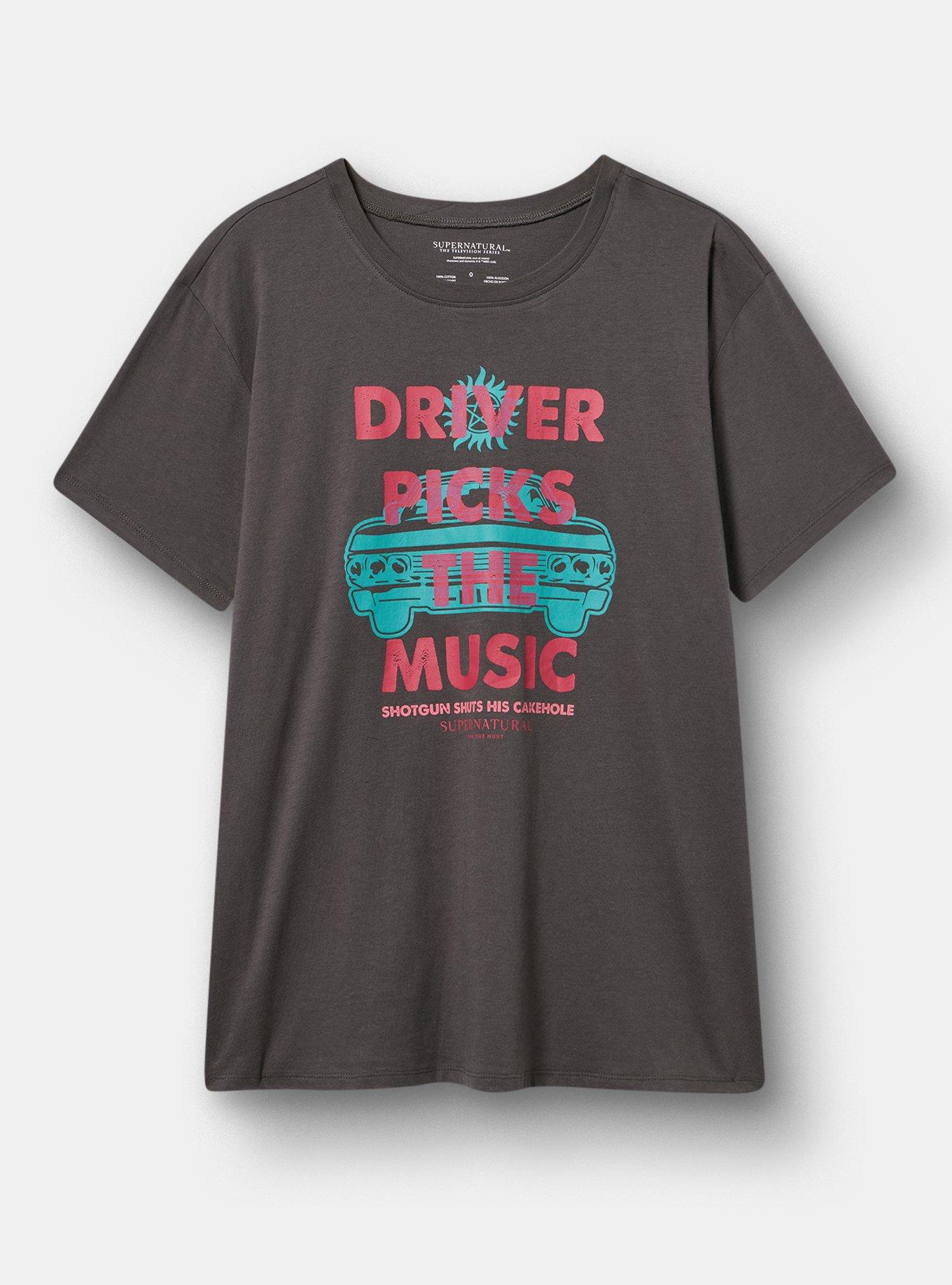 Supernatural Relaxed Cotton Crew Tee, DRIVER PICKS THE MUSIC VINTAGE BLACK, hi-res